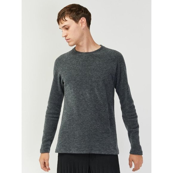 WINGS + HORNS Felted Wool Sweater in Dark Gray, Size XL - Picture 2 of 5